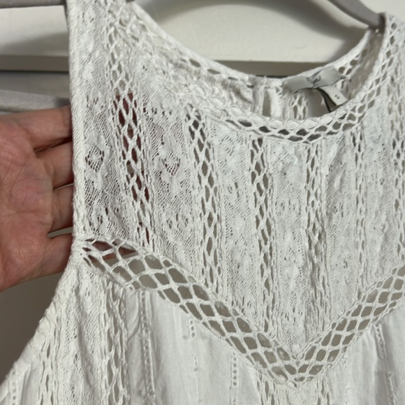 JOIE White Halter Maxi Dress with Crochet Details Size S - Picture 4 of 7